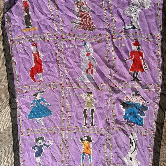 Moschino Olive Oyl silk chiffon scarf wrap, 29 x 66 inches - Picture 2 of 8